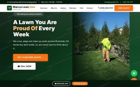 Marcus Lawn Care example website